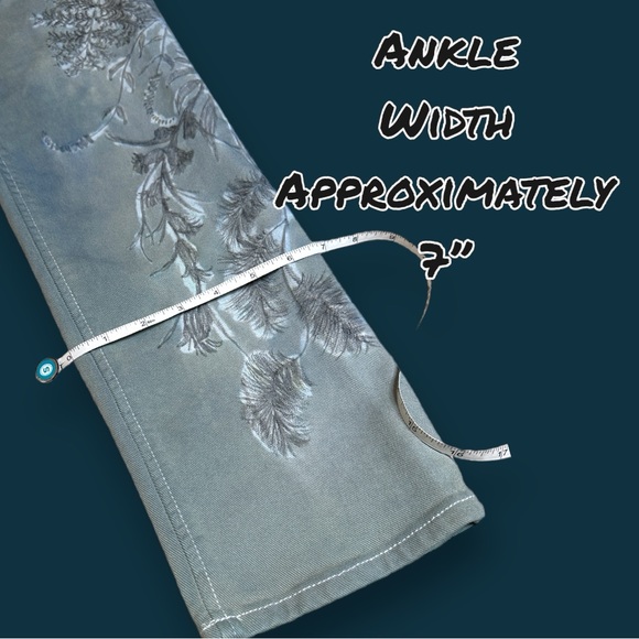 🎉HP🎉Originally NWT  Euchre Cigarette Jeans, Hand painted and Sage Dyed. 28 - Picture 10 of 13